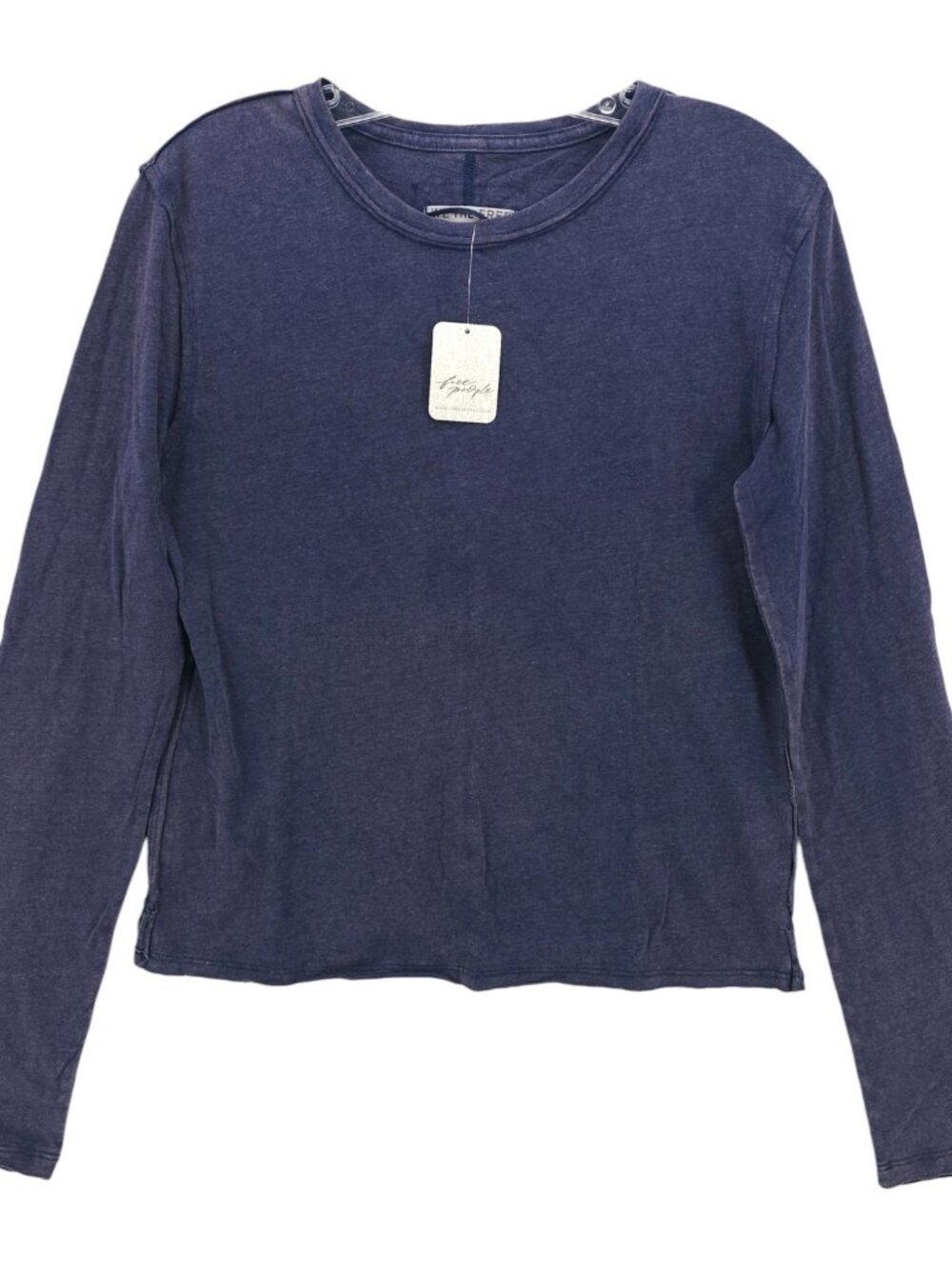 NWT FREE PEOPLE We The Free Nova Long Sleeve Tee Peacoat Dark Blue SMALL